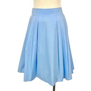 Paule Ka Paris Pleated Skirt A-Line Knee Length Light Blue | Size FR 36 (US 2-4)